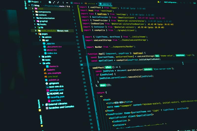 A code editor showing website source code